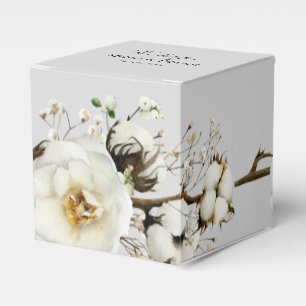 Elegant White Rose Florals Wedding Favour Box