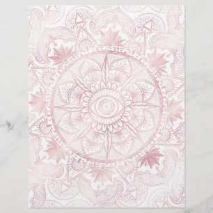 Elegant White Rose Gold Eye Sun Moon Mandala Custom Letterhead