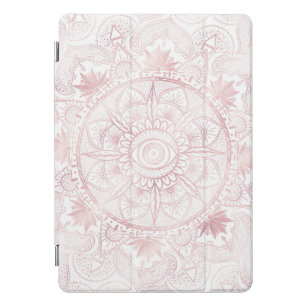 Elegant White Rose Gold Eye Sun Moon Mandala iPad Pro Cover