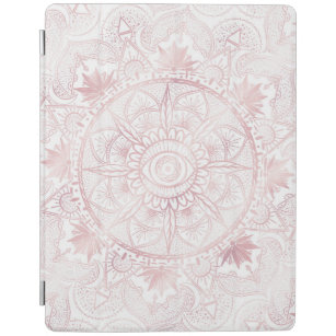 Elegant White Rose Gold Eye Sun Moon Mandala iPad Cover