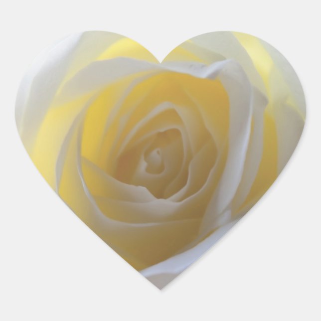 Elegant White Rose Heart Sticker (Front)