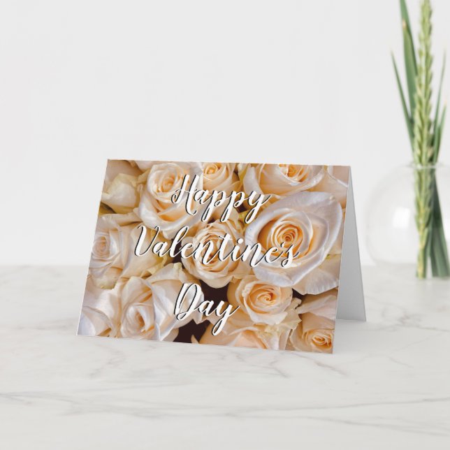 Elegant White Roses Floral Best Friend Valentine's Card (Front)