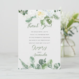 Elegant White Roses & Greenery Invitation