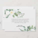 Elegant White Roses & Greenery Wishing Well Invitation<br><div class="desc">Exquisite white roses,  adorned with lush greenery and delicate ferns,  create a stunning display for a wedding.</div>