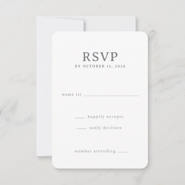 Elegant White RSVP Card (Front)