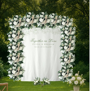 Elegant White Sage Green Backdrops banner Tapestry