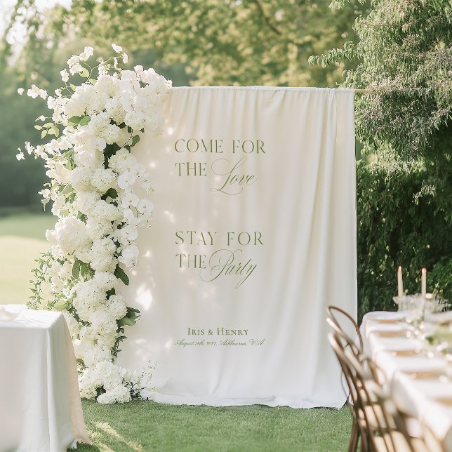 Elegant White & Sage Green  Wedding Welcome Banner Tapestry (Elegant White & Sage Green Wedding Welcome Banner Tapestry)
