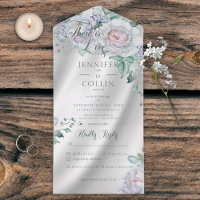Elegant White Satin & Pastel Floral Dinner