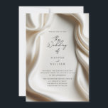 Elegant white Satin wedding invitation<br><div class="desc">A luxurious white satin-inspired wedding invitation featuring softly draped fabric for a timeless,  elegant look. The backside includes the phrase “Forever begins here, ” which can be customised or removed to suit your style. Perfect for couples who love modern simplicity with a touch of luxury.</div>