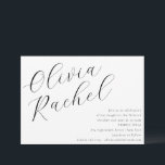 Elegant White Script Calligraphy Bat Mitzvah Invitation<br><div class="desc">This contemporary bat mitzvah invitation features a minimalist horizontal composition and a beautiful script calligraphy in black on a white background.</div>