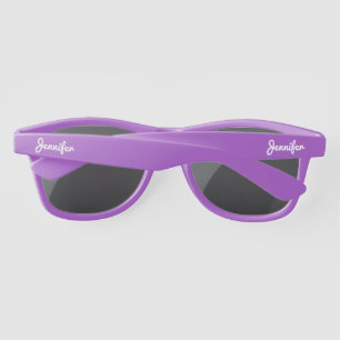 Elegant White Script Personalised Name Sunglasses