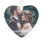 Elegant White Script Wedding Monogram Photo