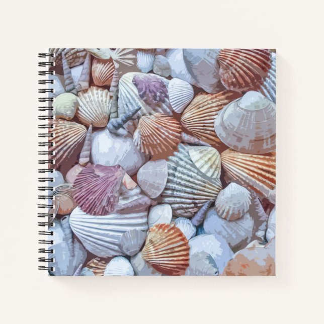 Elegant White Seashells Artwork | Notebook (Front)