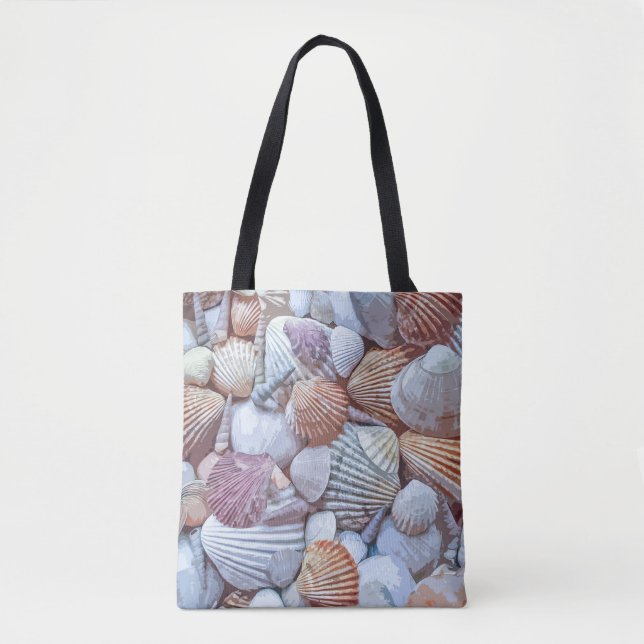 Elegant White Seashells Artwork | Tote Bag (Front)