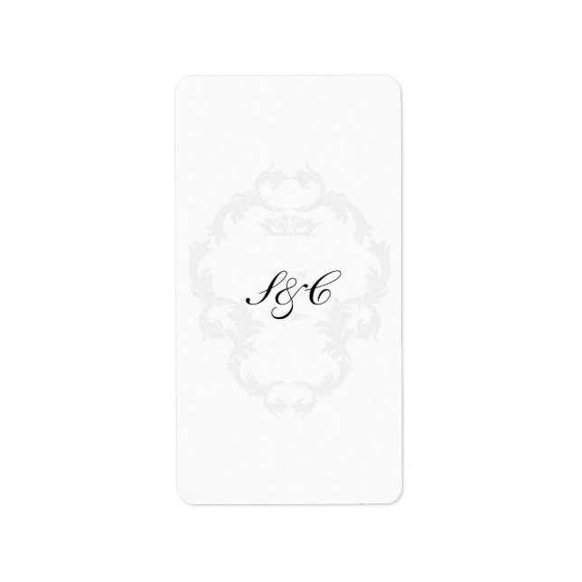 Elegant White/Silver Wedding Hershey's Miniature Label (Front)