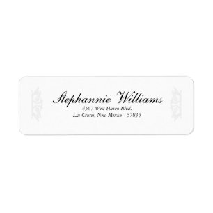 Elegant White/Silver Wedding Return Address Label