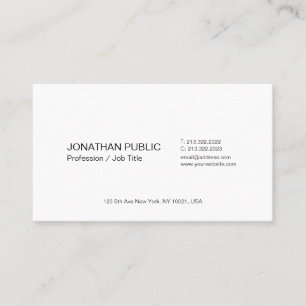 Elegant White Simple Modern Professional Template Business Card