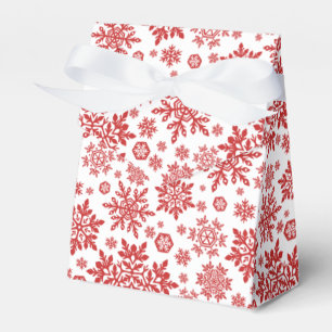 Elegant White Snowflake (White-Cranberry) Favour Box