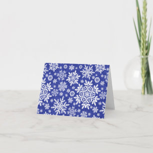 Elegant White Snowflakes (Midnight) Card
