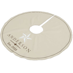 Elegant White Star   Personalised Brushed Polyester Tree Skirt