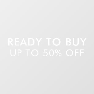 Elegant White Store Sale Business Window Cling