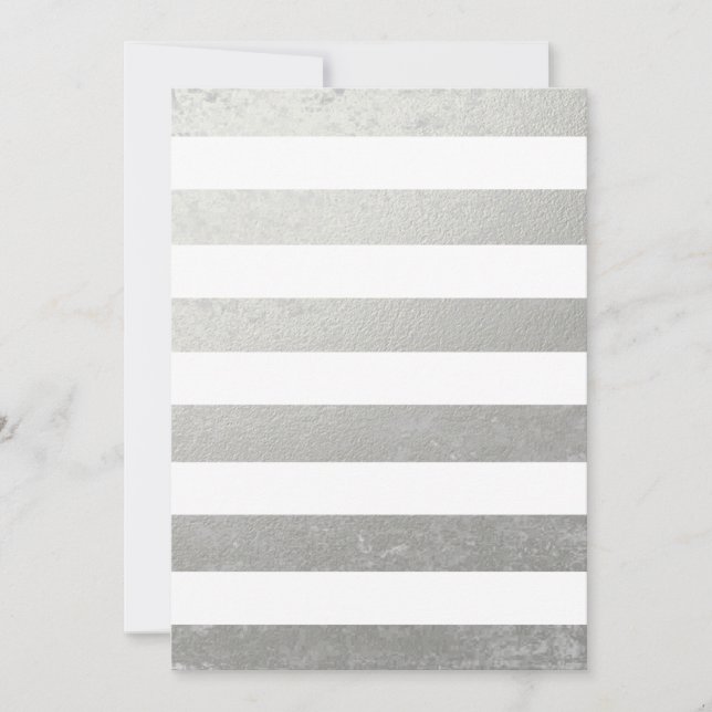 Elegant White Stripes Silver Foil Printed (Front)