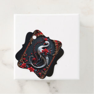 Elegant White Swan Wedding Collection Favour Tags