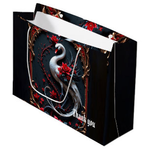 Elegant White Swan Wedding Collection Large Gift Bag