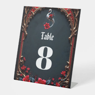 Elegant White Swan Wedding Collection Pedestal Sign