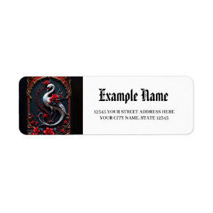 Elegant White Swan Wedding Collection Return Address Label