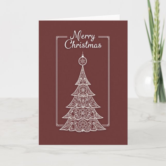 Elegant White Tree Card (Front)