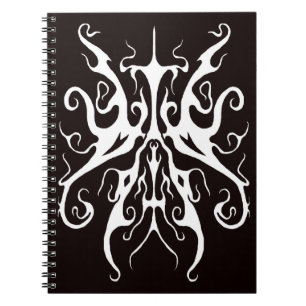 Elegant White Tribal Mask Abstract Design Notebook