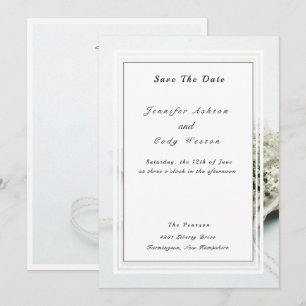 Elegant White Understated Wedding Save The Date