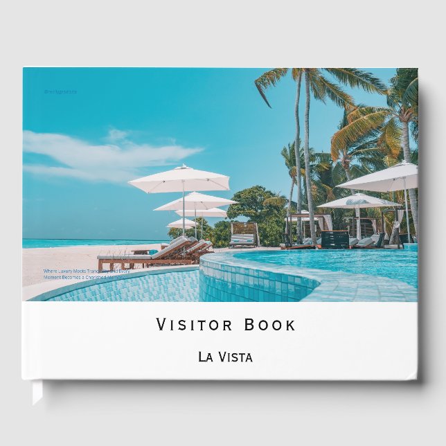 Elegant White | Vacation Rental Guest Feedback  Book (Front)