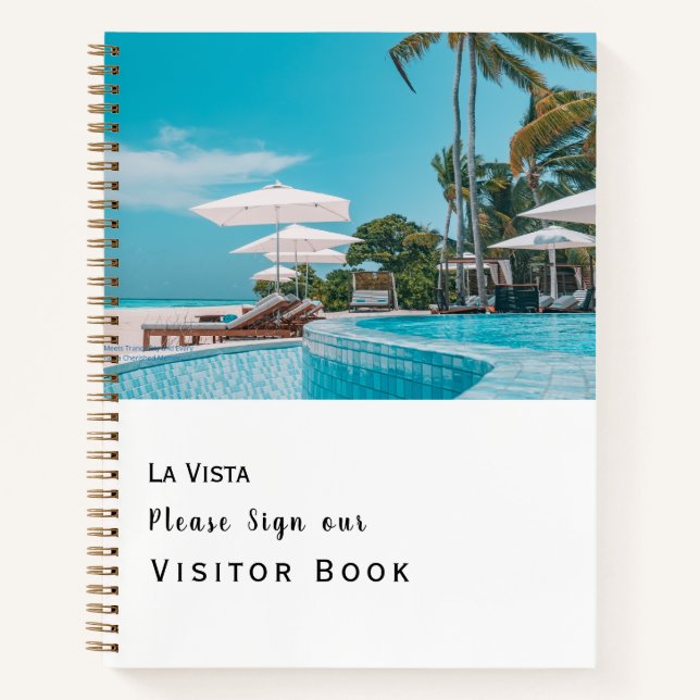 Elegant White | Vacation Rental Guest Feedback  Notebook (Front)