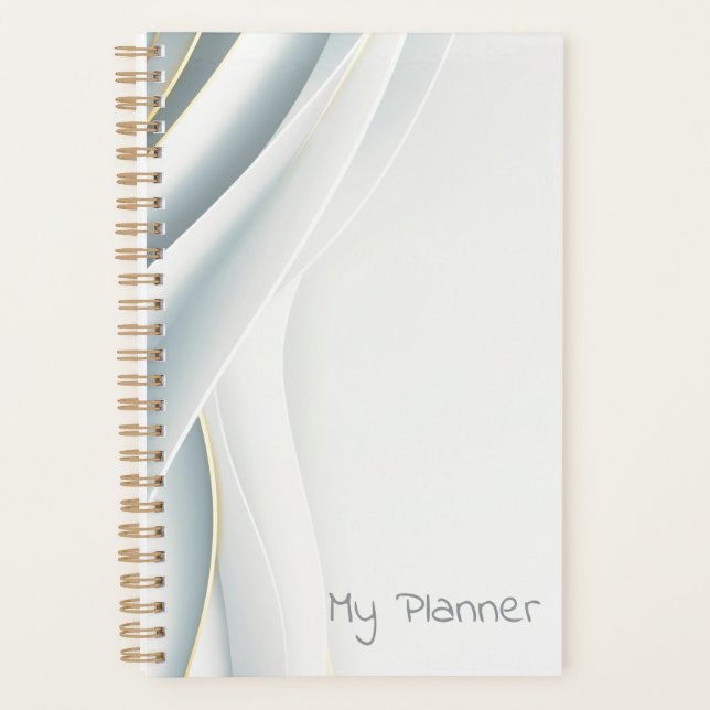 Elegant White Vail Personalised  Planner (Front)