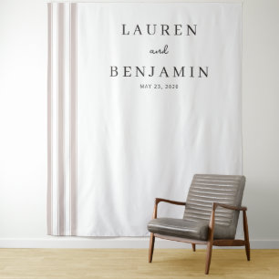 Elegant White Vertical Lines Tapestry