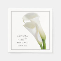 Elegant White Watercolor Calla Lilies Wedding