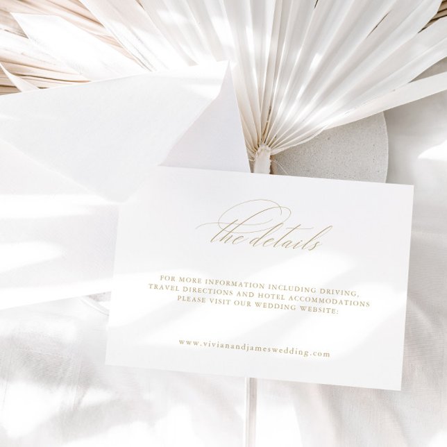 Elegant White Wedding Details Enclosure Card (Elegant White Wedding Details Enclosure Card)