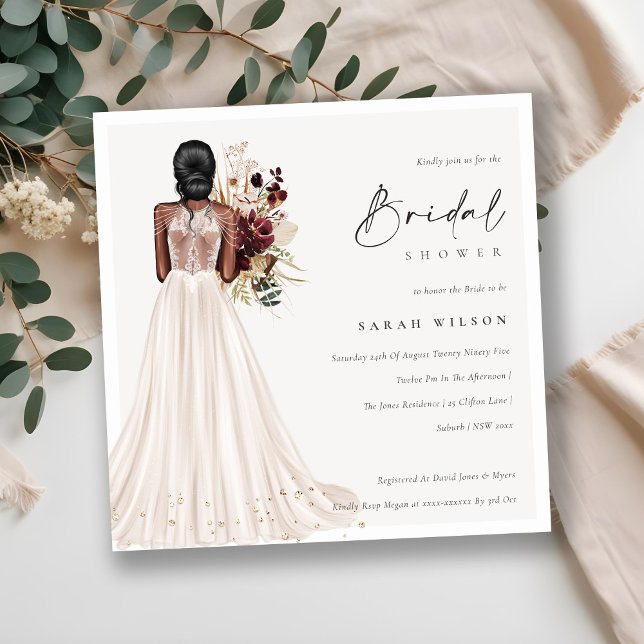 Elegant White Wedding Gown Bridal Shower Invite (Creator Uploaded)