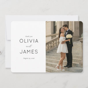 Elegant White Wedding Gratitude Thank You Card