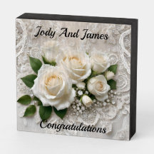 Elegant White Wedding Lace And Roses,