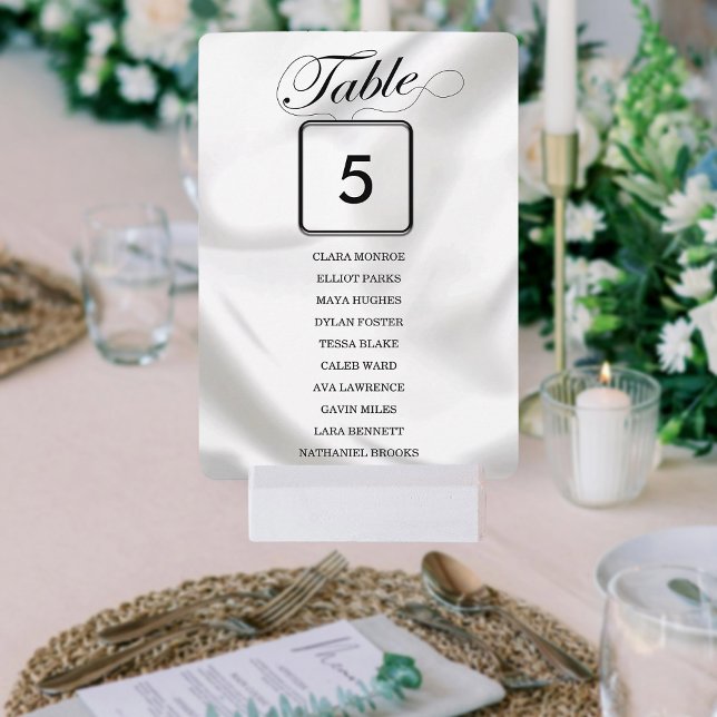 Elegant White Wedding Table Number Seating Chart (Creator Uploaded)