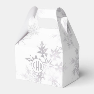 Elegant White Winter Snowflakes Favour Box