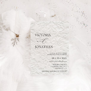 Elegant White Winter Wedding  Invitation