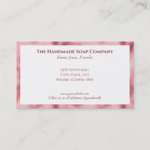 Elegant White with Faux Pink Foil Business Card