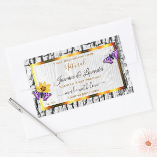 Elegant White Wood Grain Tree Bark Product Labels