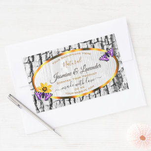 Elegant White Wood Grain Tree Bark Product Labels
