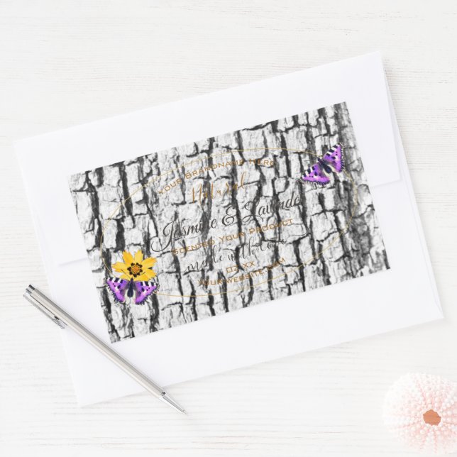 Elegant White Wood Grain Tree Bark Product Labels (Envelope)