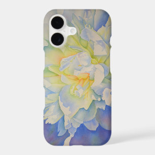 Elegant white yellow peony floral watercolor